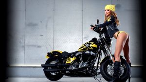 sexy girl on motorcycle